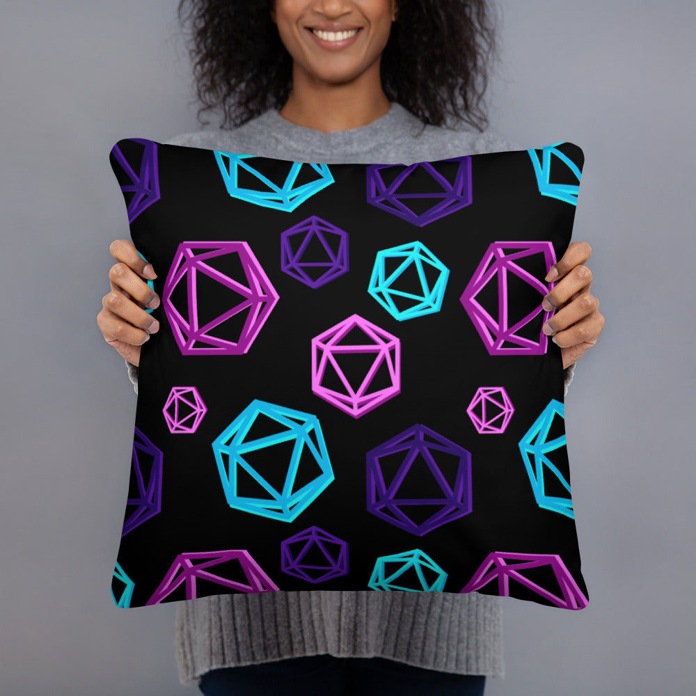 D20 Neon Pillow