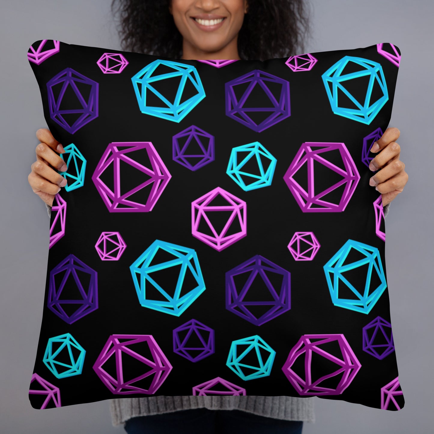 D20 Neon Pillow