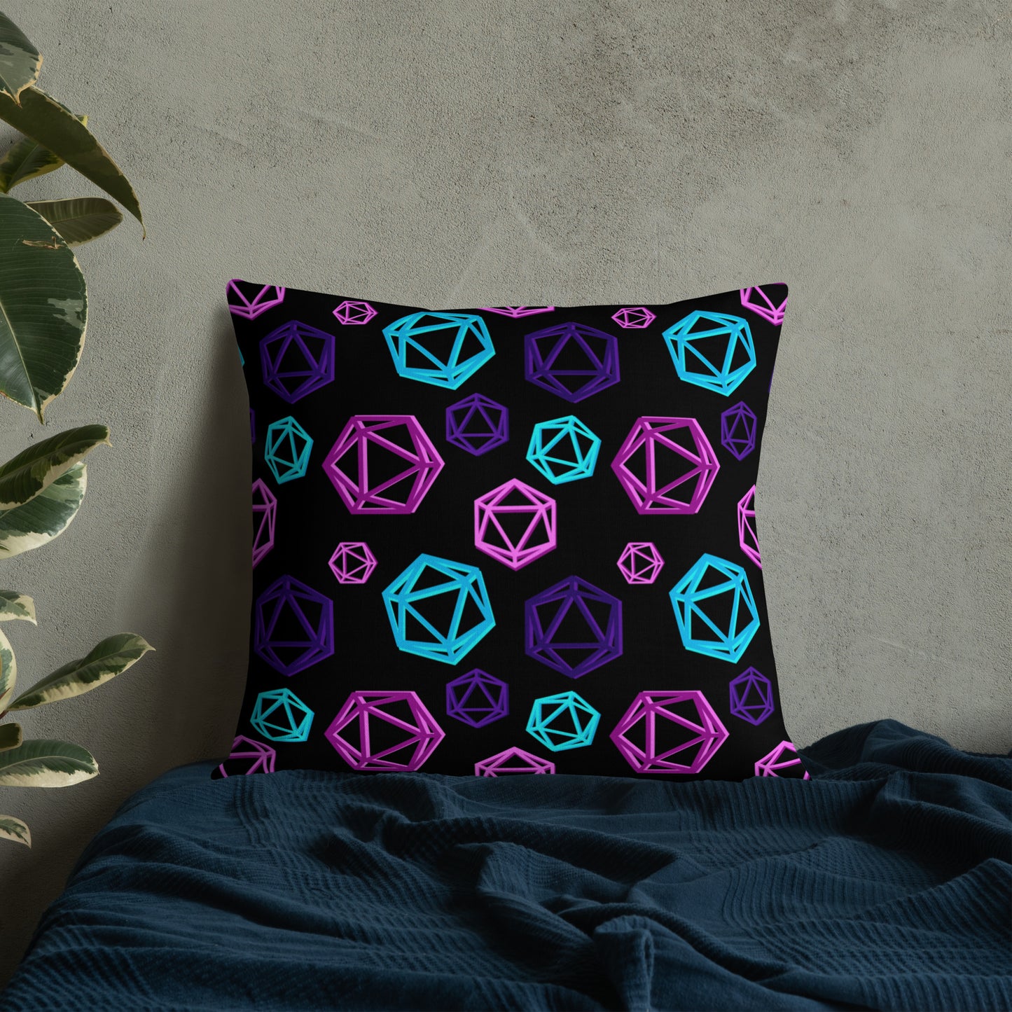 D20 Neon Premium Pillow