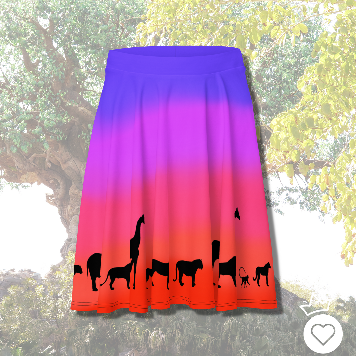 Animal Sunsrise Skater Skirt