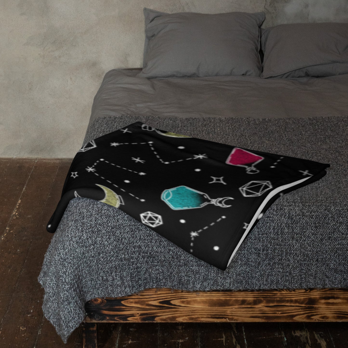 Potions and Dice Throw Blanket