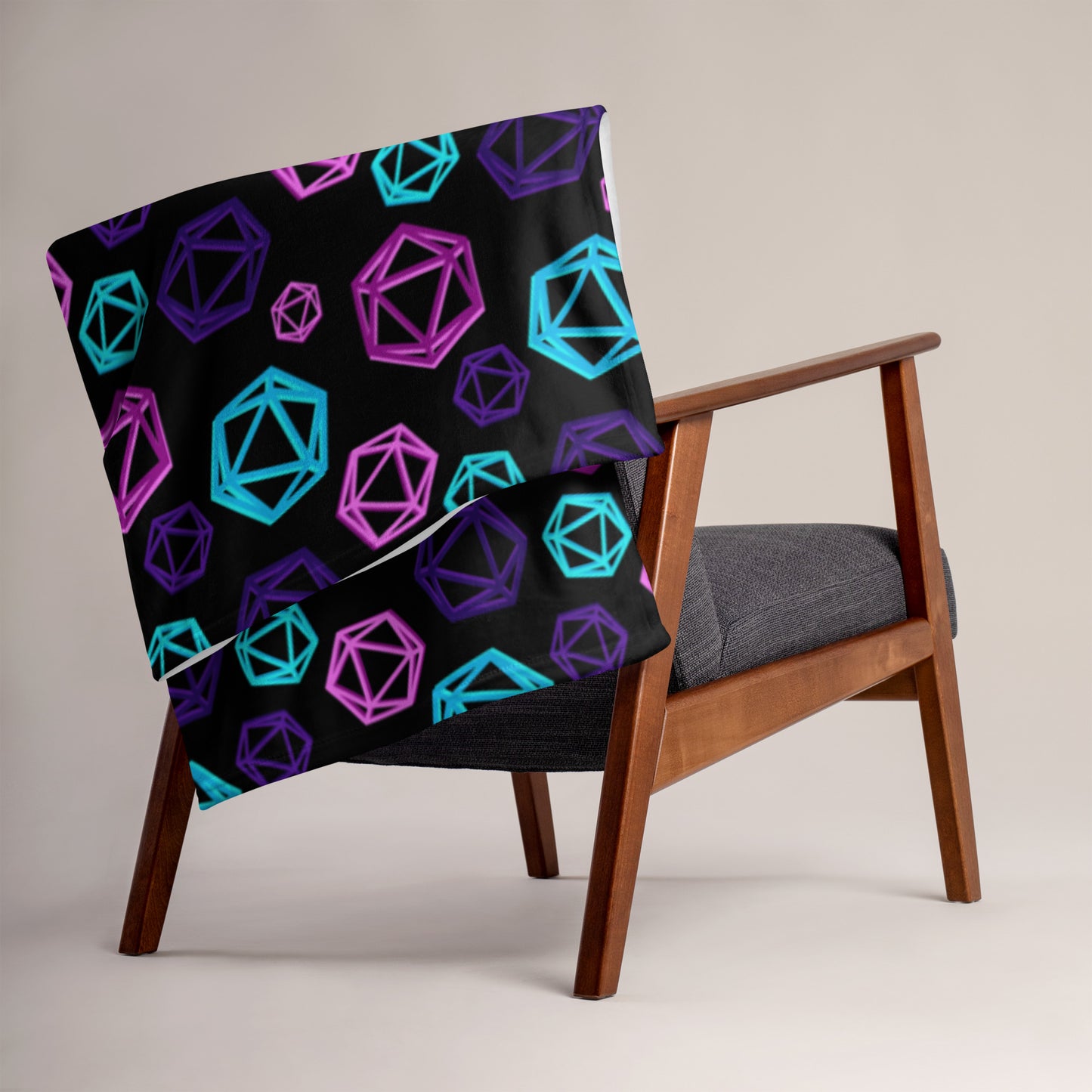 D20 Neon Throw Blanket