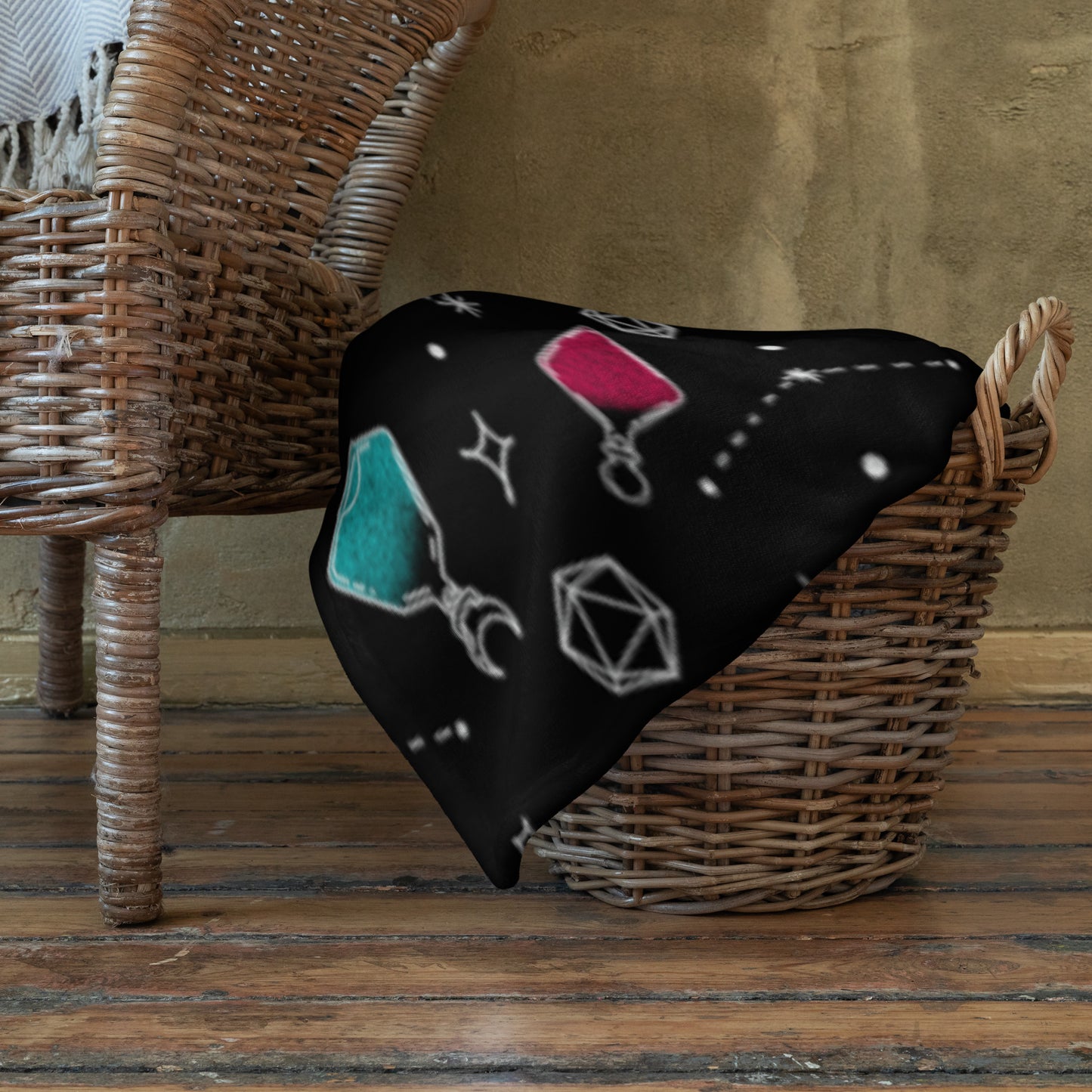 Potions and Dice Throw Blanket