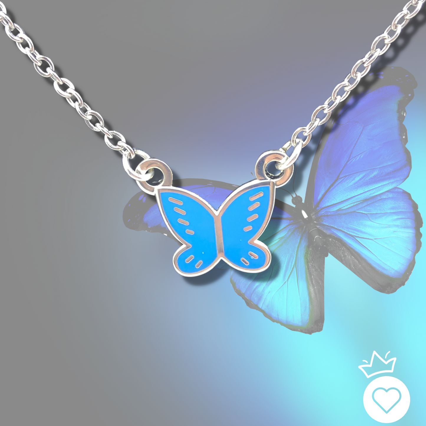 Blue Butterfly Necklace