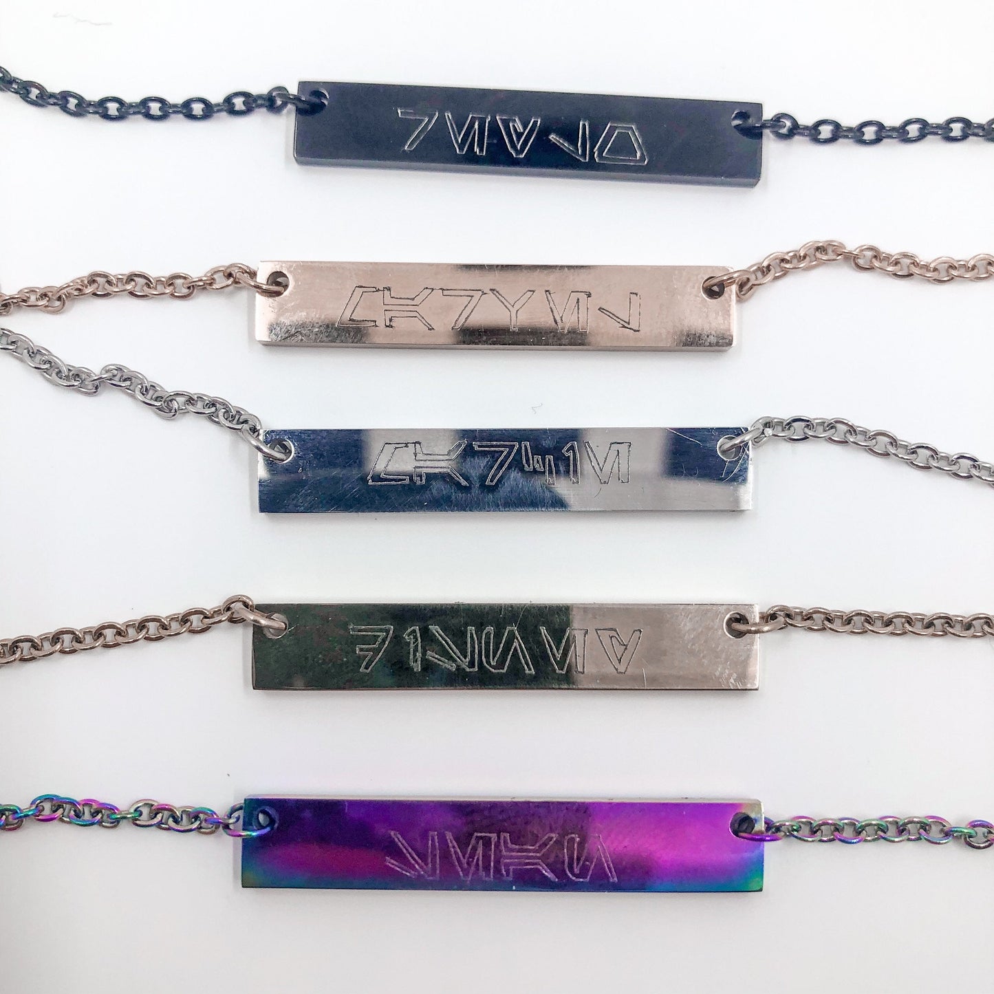 Personalized Aurebesh Engraved Necklace