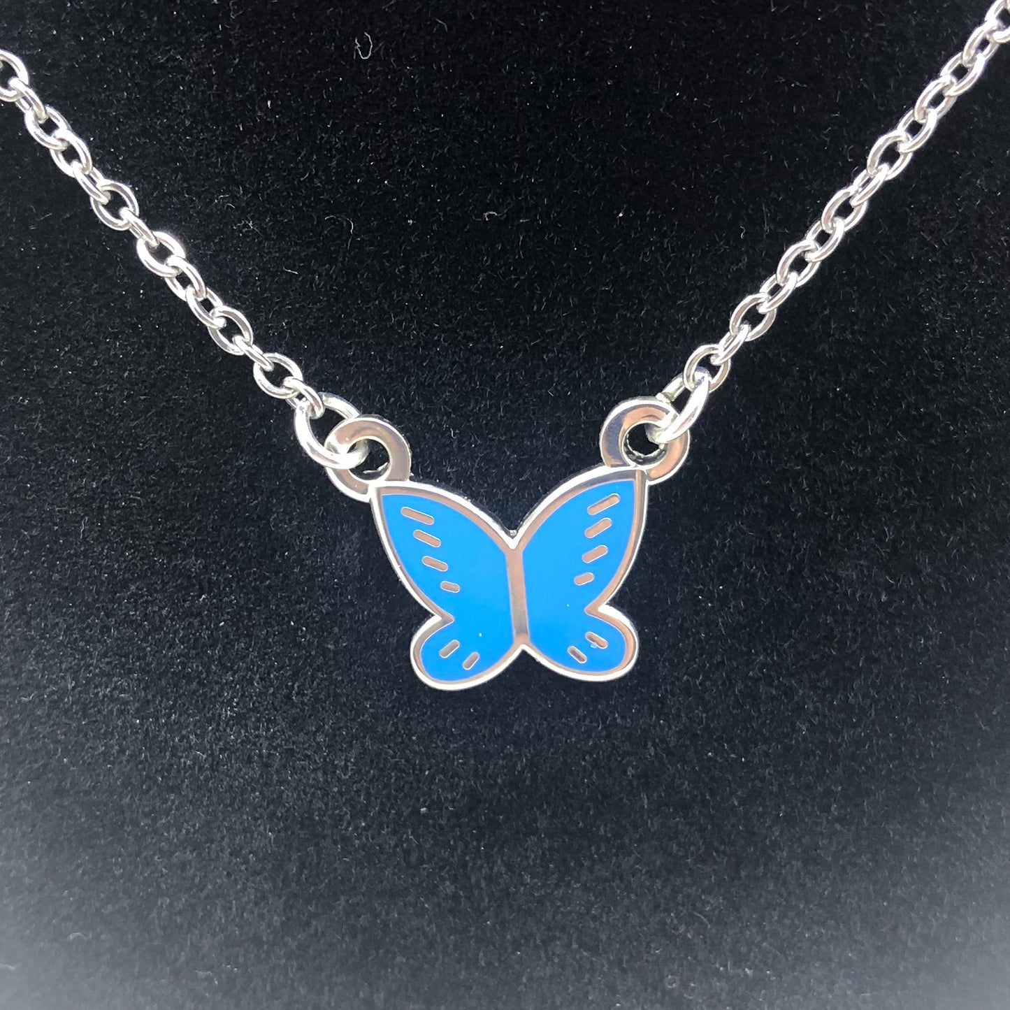 Blue Butterfly Necklace