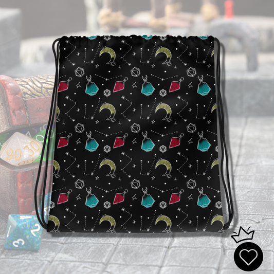 Potions and Dice Drawstring Bag of Holding